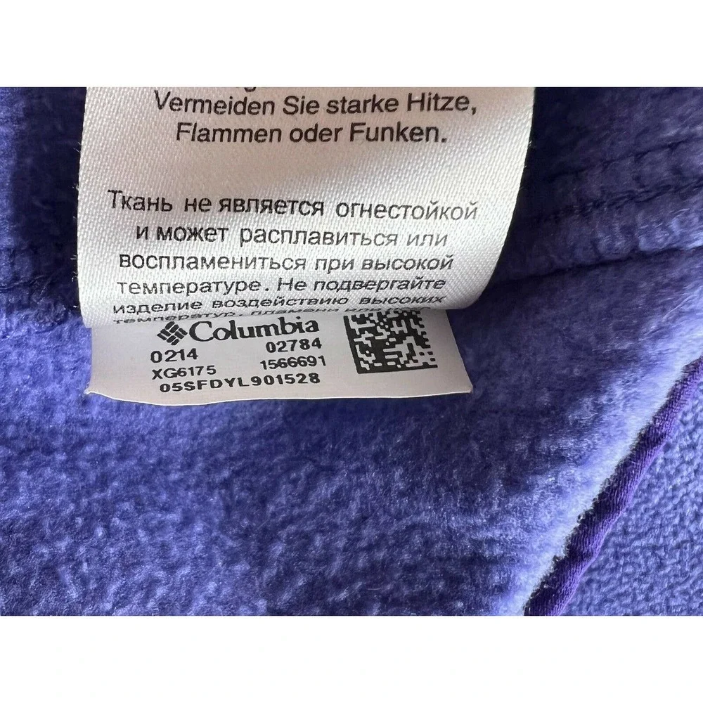 Columbia Girls Fleece Hoodie Jacket Youth Size L (14/16) Purple Blue Full Zip‎